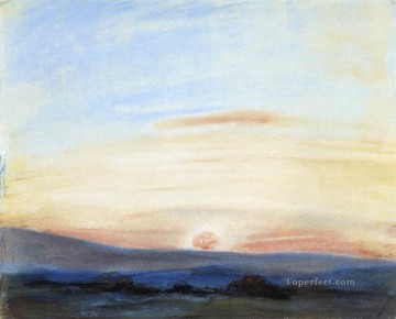 ウジェーヌ・ドラクロワ Painting - 夕日の空の習作 ロマンティック ウジェーヌ・ドラクロワ